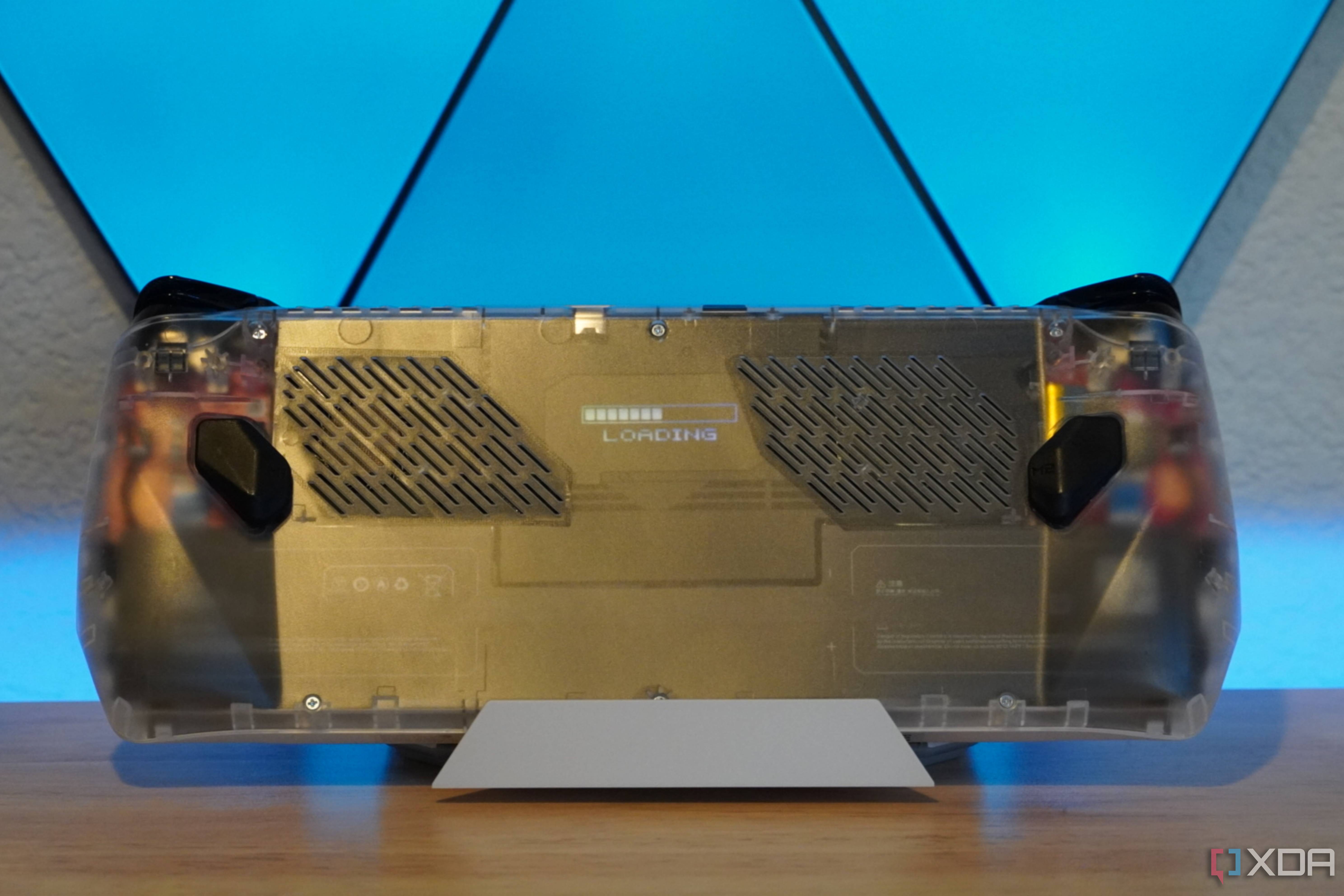 A Jsaux transparent backplate on an ROG Ally.