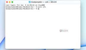 The kill command in the macOS terminal.