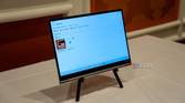 A Lenovo ThinkBook PLus Gen 5 Hybrid Tab on a stand