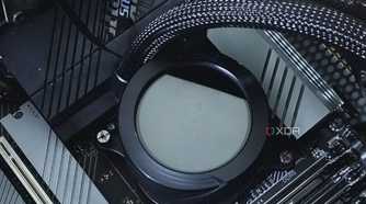 An image showing a liquid cooler waterblock mounted on a motherboard.