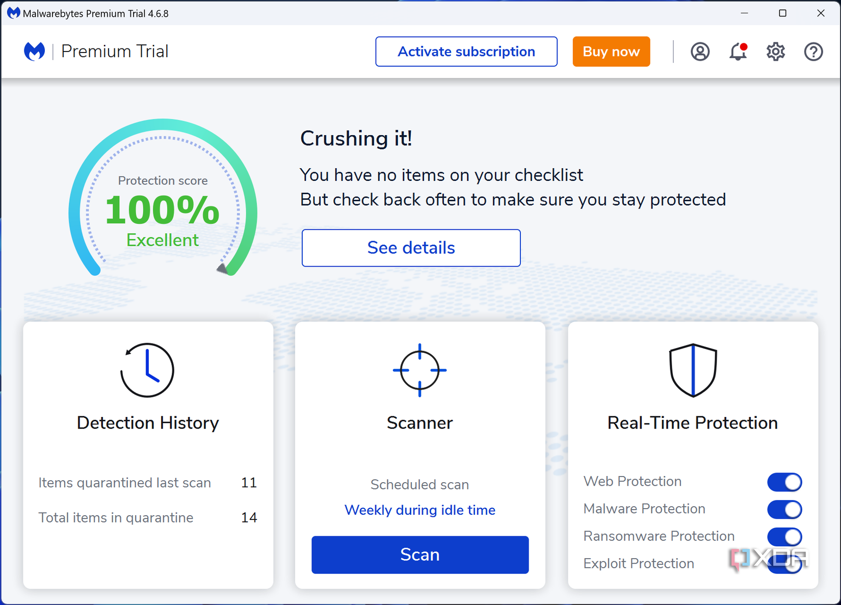 Screenshot of MalwareBytes main page