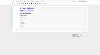 Windows 11 screenshot with an active Jupyter Notebook window that shows all the formatting options available in Markdown mode.