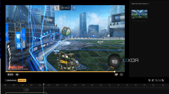 Screenshot of the video player in Medal with the clipping UI at the bottom