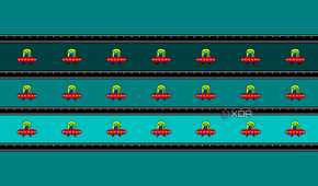 A screenshot showing the popular moving UFO test to check ghosting in monitors.