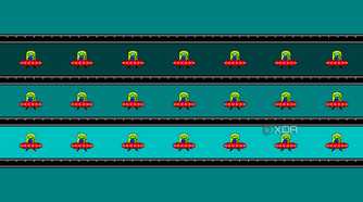 A screenshot showing the popular moving UFO test to check ghosting in monitors.