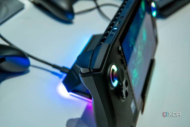 Close-up view of the shoulder buttons on the MSI Claw