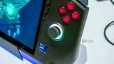 Close-up of the ABXY buttons and analog sticks on the MSI Claw