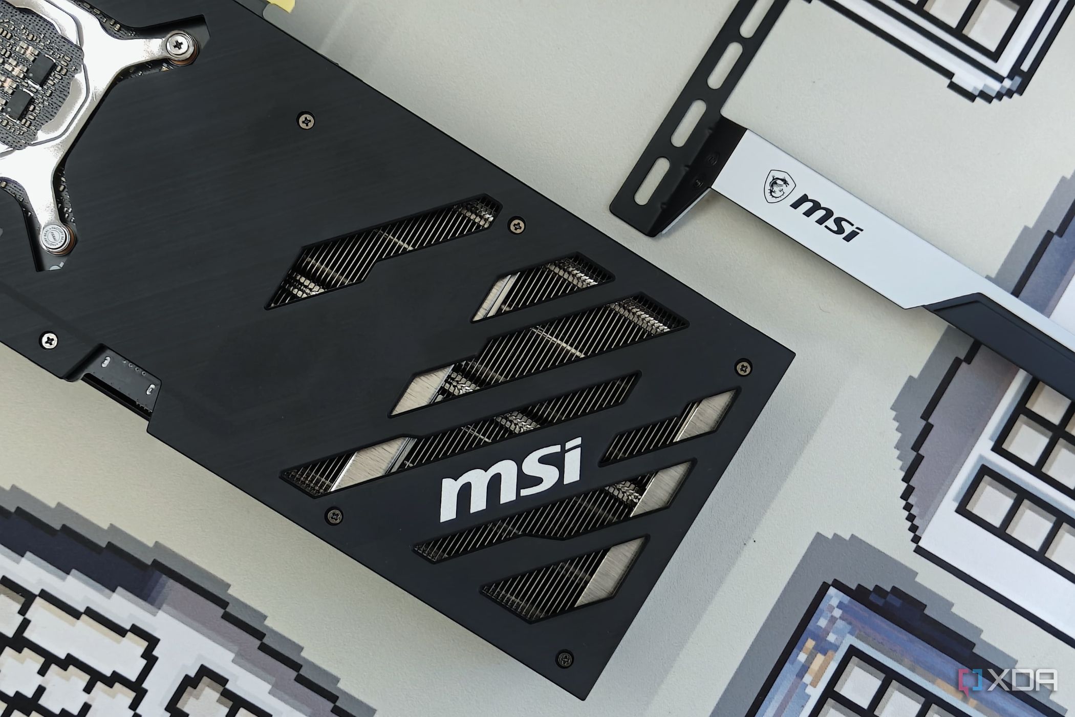 An image showing an MSI GeForce RTX 4070 Ti Super Ventus 3X backplate with MSI branding.