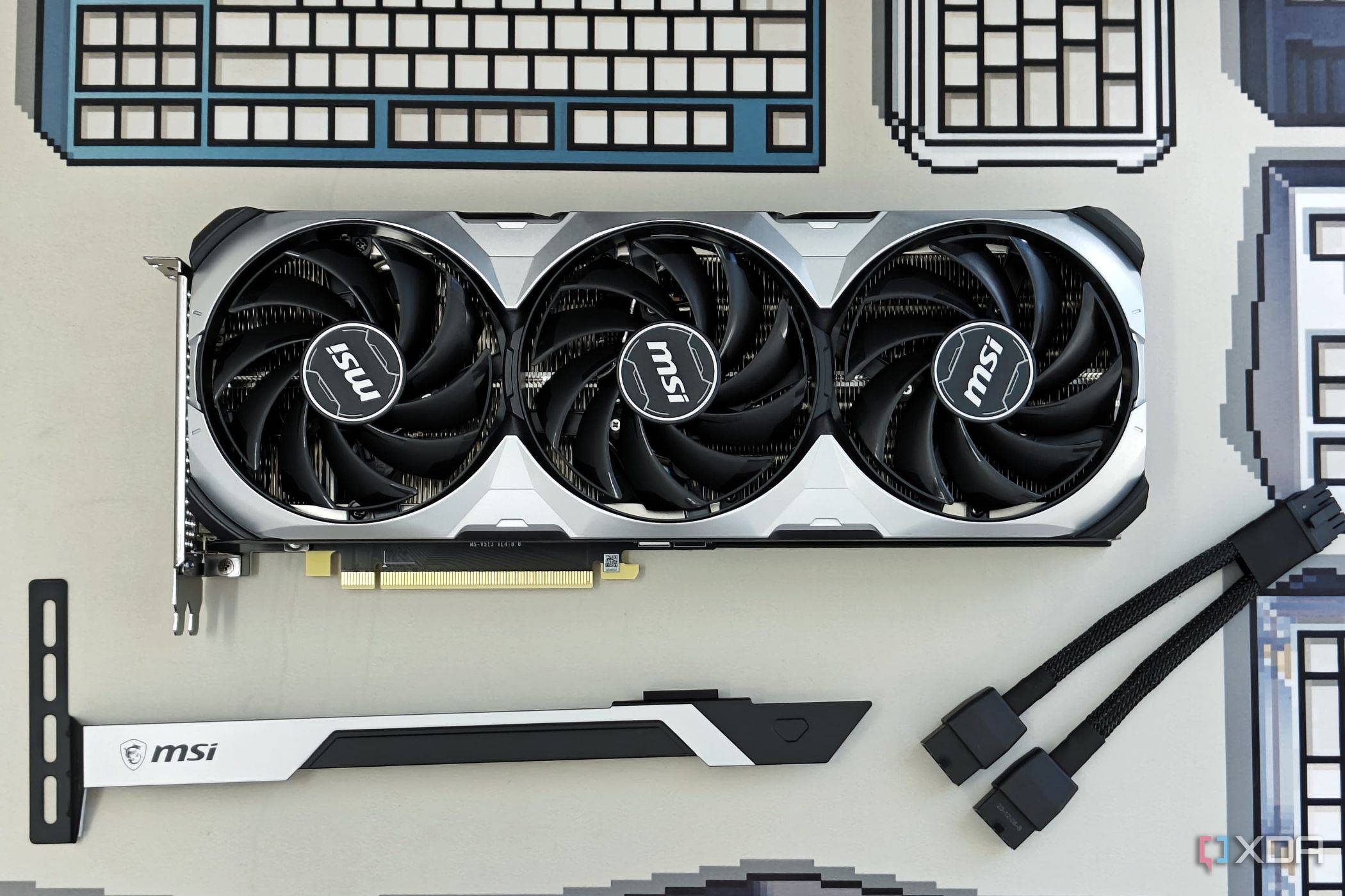 An image showing an MSI GeForce RTX 4070 Ti Super Ventus 3X fans.