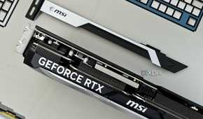 An image showing an MSI GeForce RTX 4070 Ti Ventus 3X front and power connector.
