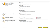 Screenshot of the scans page in Norton antivirus
