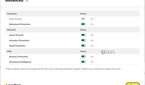 Screenshot of the advanced settings page in Norton antivirus