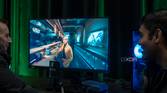 A man talking to an AI-powered character in a video game