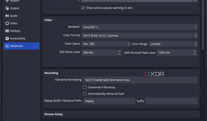 Screenshot of Advanced settings in OBS Studio