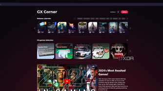 opera gx browser with its gaming corner open