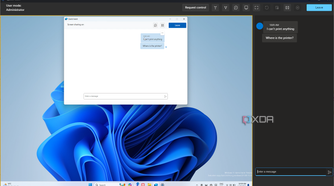 Screenshot of Quick Assist showing the chat interface from the perspective of the helper