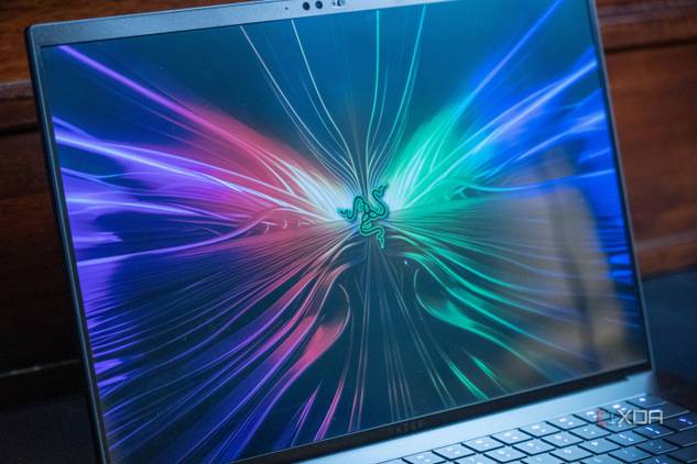 Close-up view of the display on the Razer Blade 16