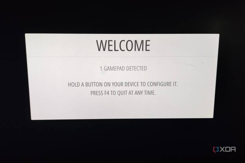 A screenshot of RetroPie showcasing the Welcome message
