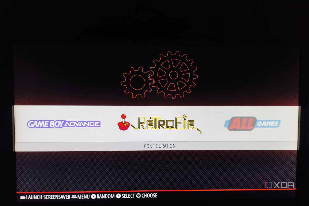 A screenshot of RetroPie running on the Raspberry Pi 5