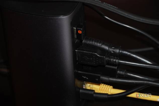 Cables coming out of a Revodok Pro docking station.