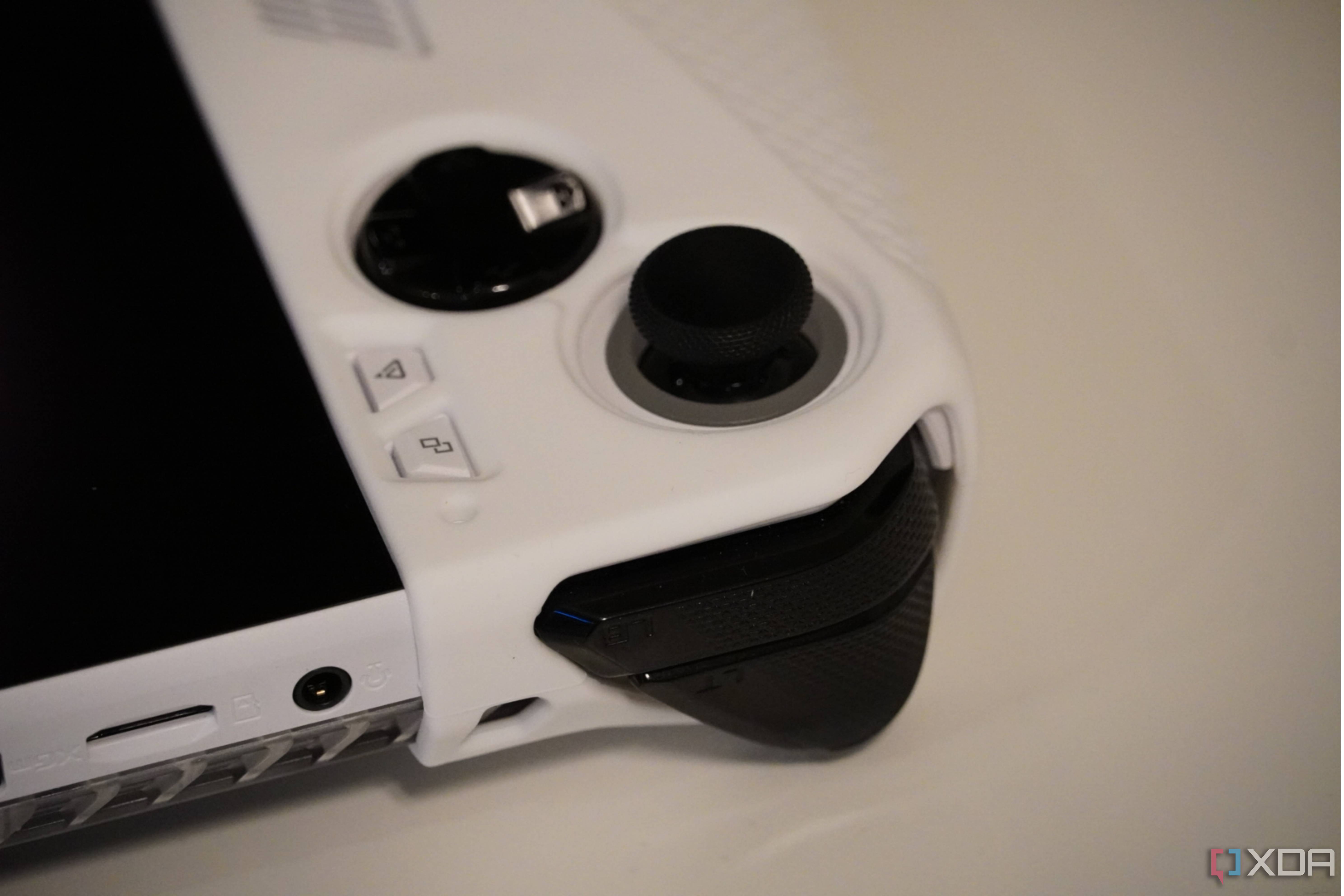 The triggers and bumper buttons on the Jsaux Grip Set.