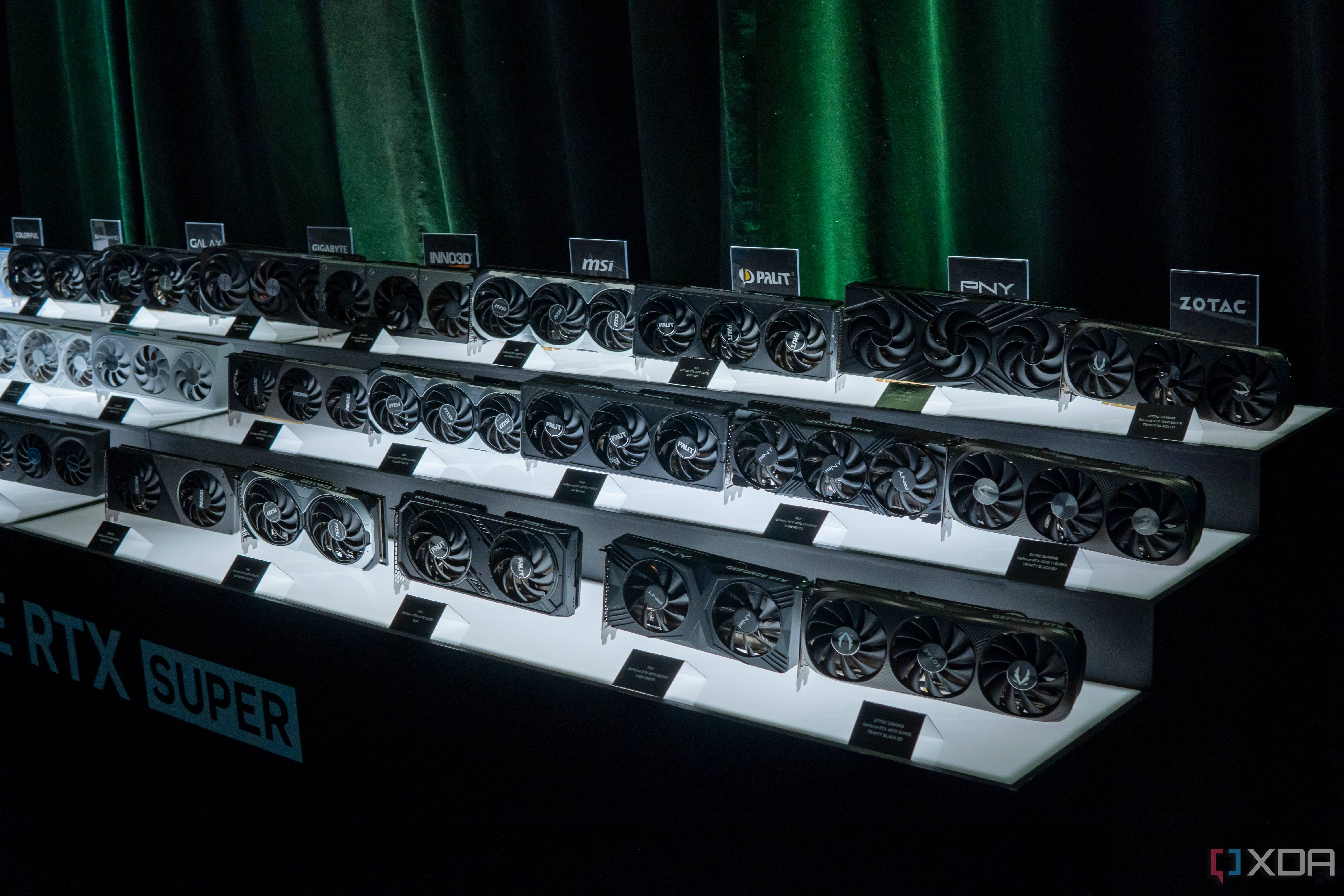 Multiple Nvidia RTX 40 Super series GPUs from different manufacturers