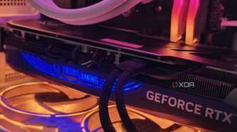 An image showing a Zotac Gaming GeForce RTX 4070 Super Trinity Black Edition GPU installed on a computer.