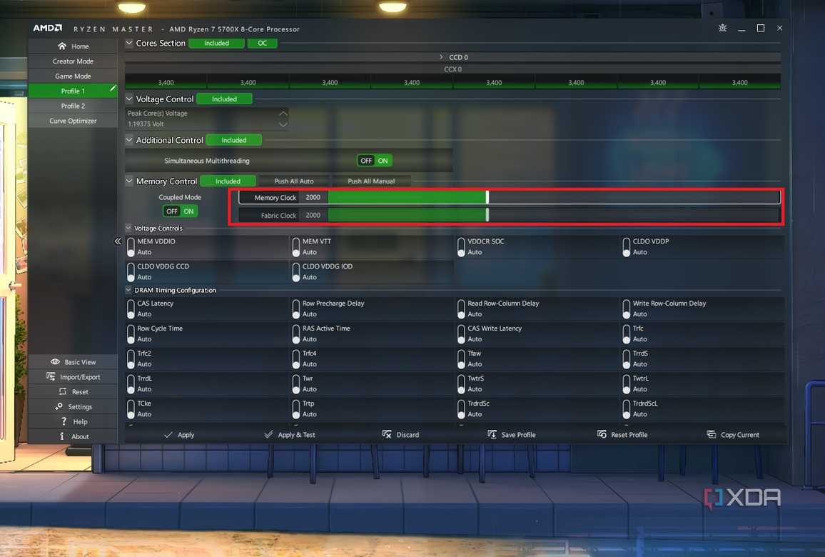 Ryzen-Master increase memory clock