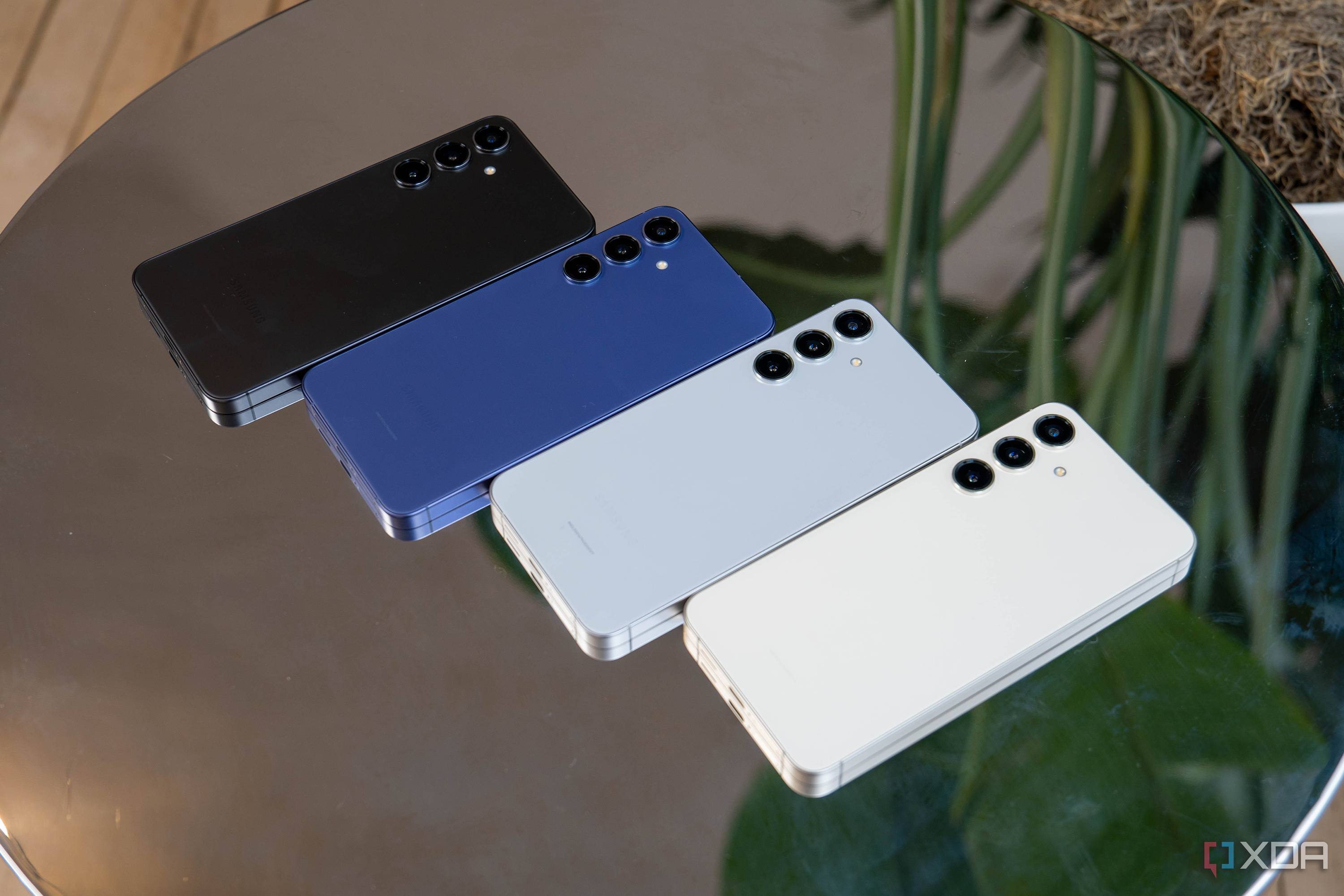 Samsung Galaxy S24 phones in all four colors