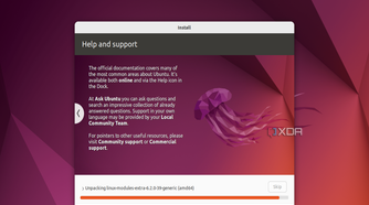 A screenshot of the Ubuntu installation processes