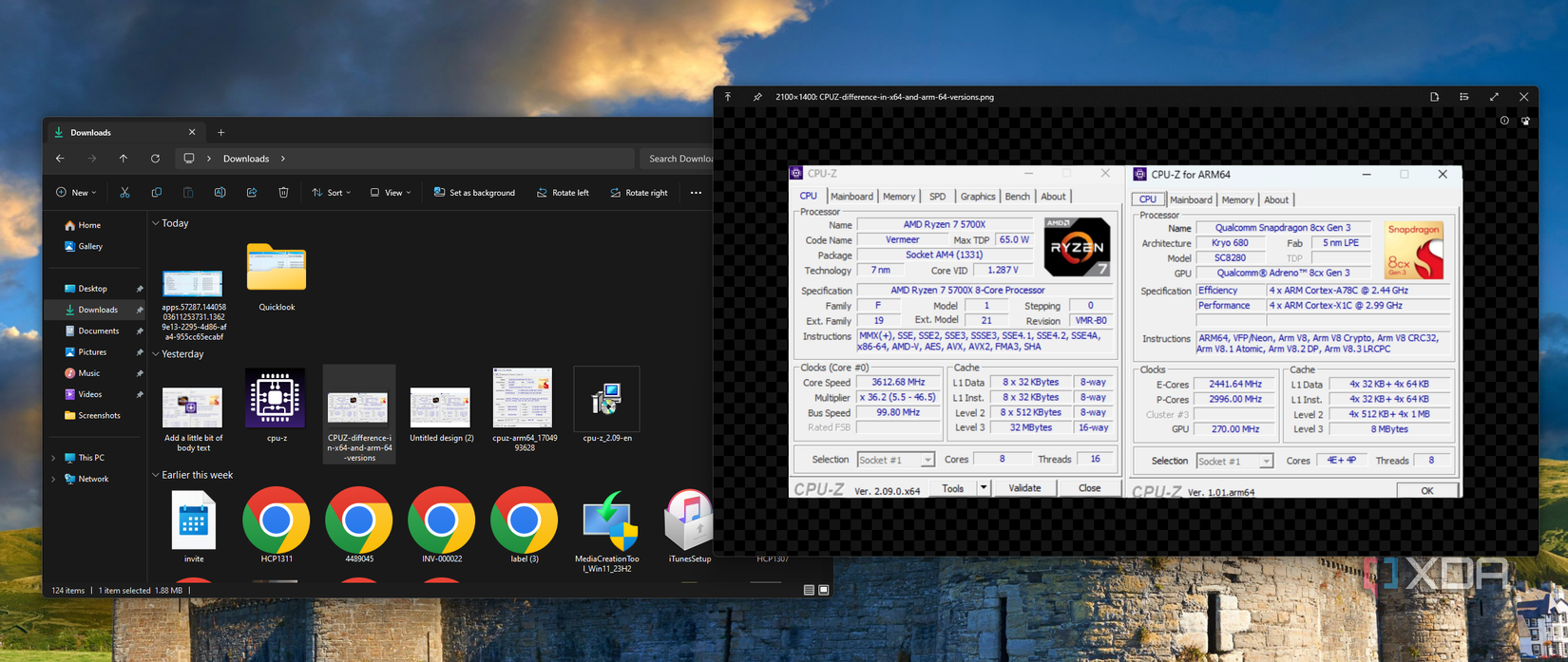 Screenshot showing the functionality of quicklook
