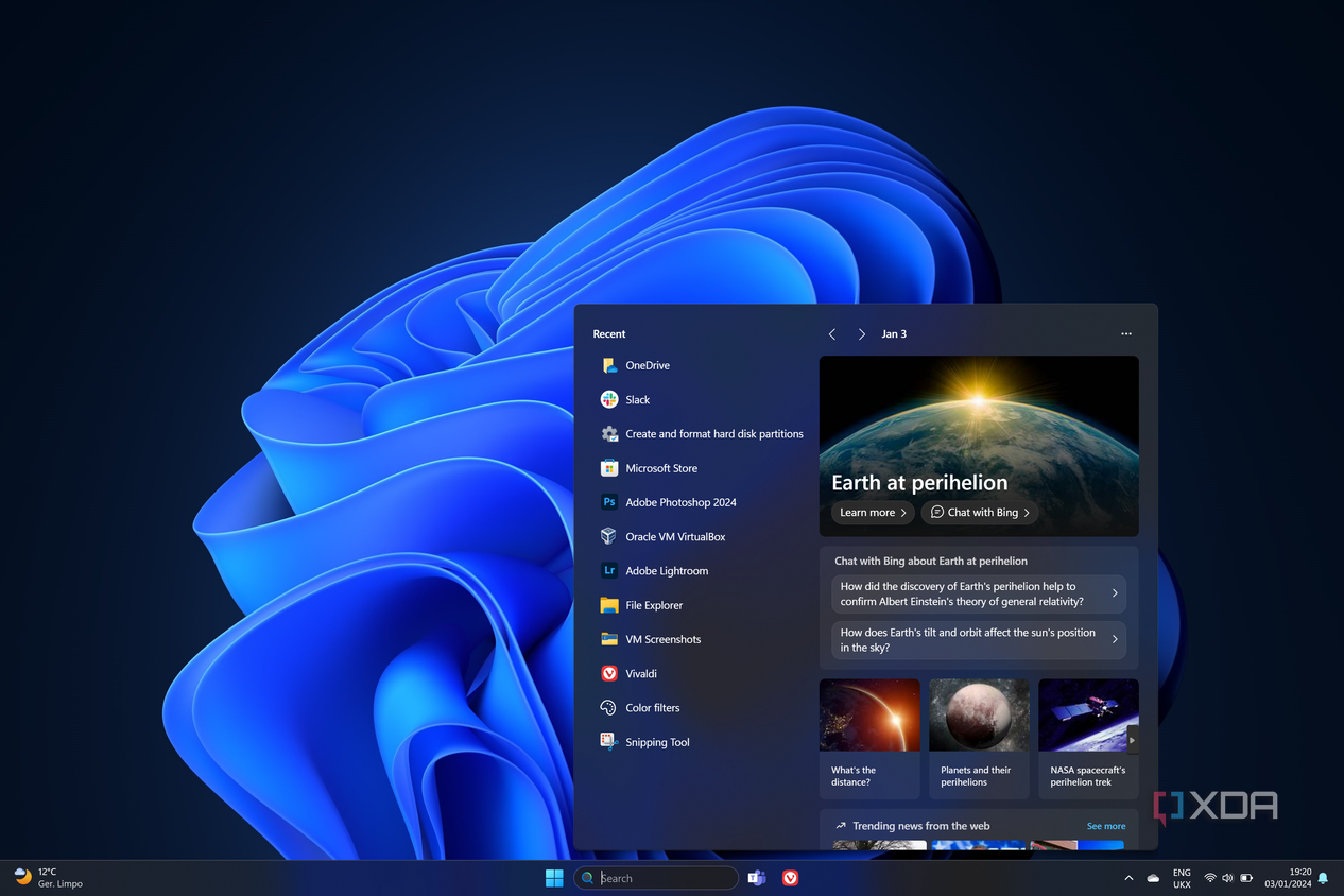 Screenshot of Windows Search on Windows 11
