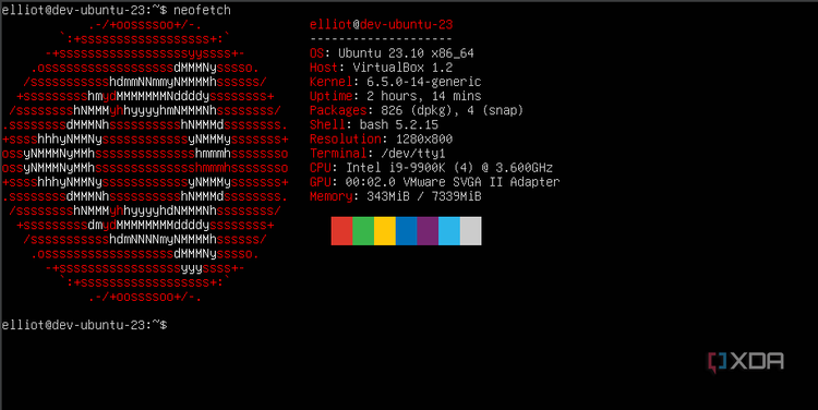 A screenshot of NeoFetch running on Ubuntu Server.