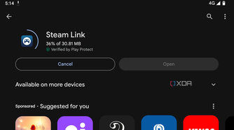 Image showing Steam Link app downloading from the Play Store.