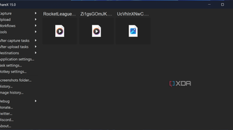Screenshot of the starting screen in ShareX