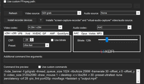 Screenshot of advanced screen recording options in ShareX