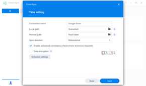 Setting up task schedule for backups on a Synology NAS