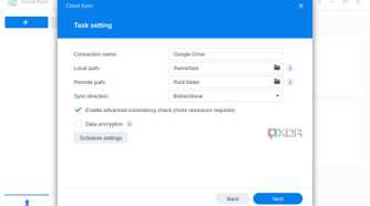 Setting up task schedule for backups on a Synology NAS