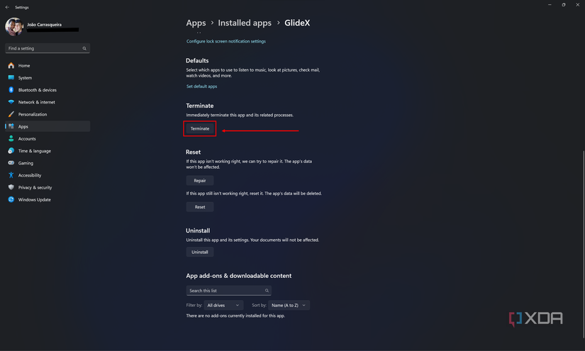 Terminate Button How to force-quit applications in Windows 11