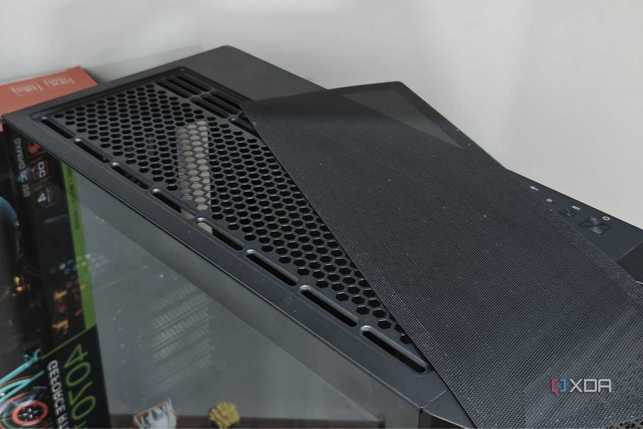 An image showing the removable top mesh panel of Antec P20C PC case.