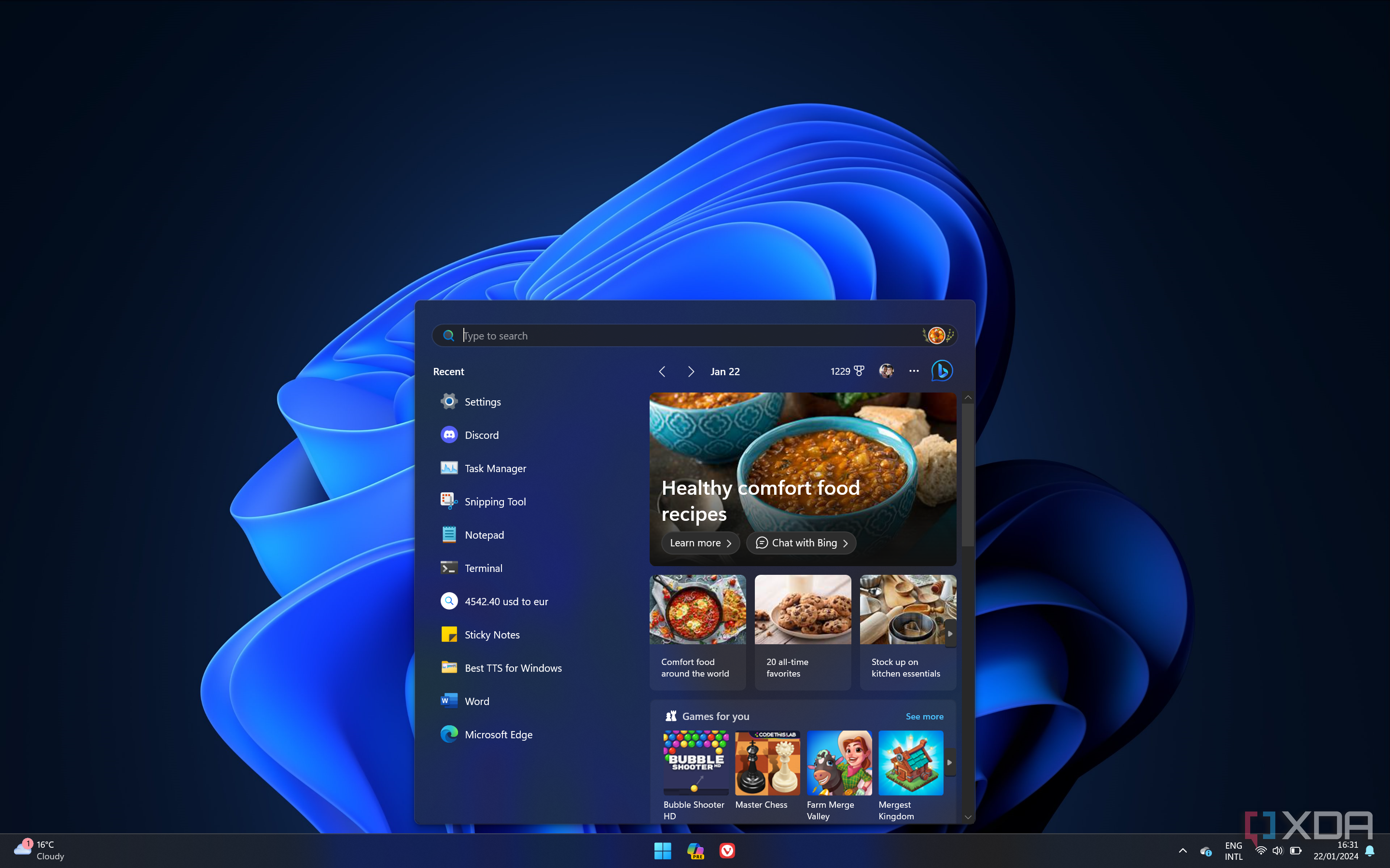Screenshot of the Windows Search window on the Windows 11 desktop