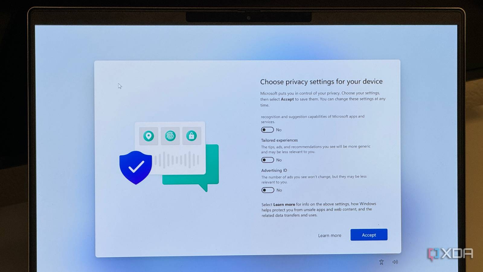 Windows 11 privacy settings.