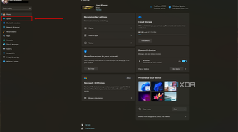 Screenshot of the Windows 11 Settings app with the System section highlighted on the side menu