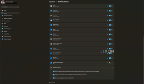 SScreenshot of Windows 11 notification settings showing multiple apps with notifications enabled along with some system notifications
