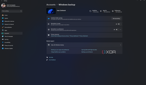 Screenshot of Windows backup settings in Windows 11