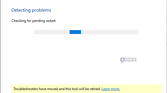 Screenshot of the Windows Update troubleshooter running