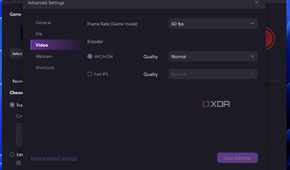 Screenshot of WonderShare DemoCreator advanced video recording settings