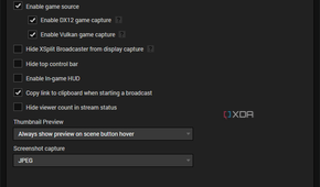 Screenshot of general settings in XSplit broadcaster