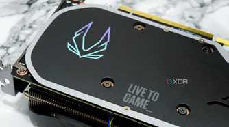 An image showing the Zotac branding on its RTX 4070 Super Trinity Black Edition GPU backplate.