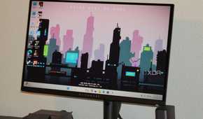 The Alienware QD OLED monitor on the Home Screen.